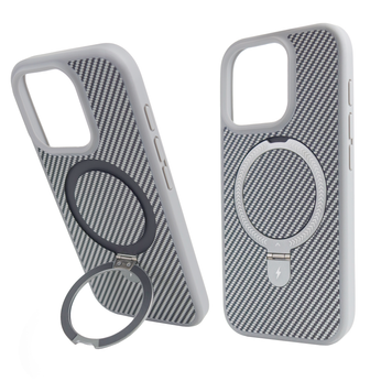 Чехол для iPhone 15 Pro Max : Nofelet Carbon MagSafe с подставкой &ndash; Titanium Gray