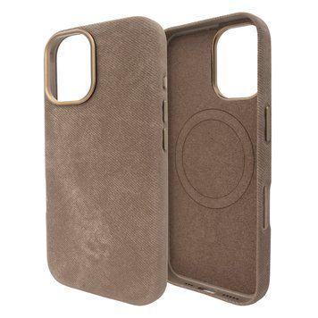 Чохол для iPhone 16 : Suede Case with Magsafe - Brown