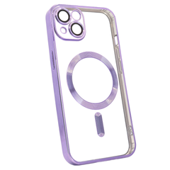 Чохол для iPhone 15 Shining with MagSafe із захисними ліназми на камеру Purple