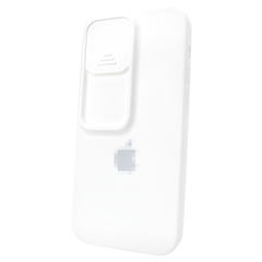 Чехол для iPhone 14 Pro Silicone with Logo hide camera White