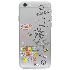 Чехол прозрачный Print Good Vibes Only для iPhone 6/6s