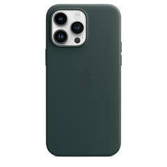 Кожаный чехол Leather Case with MagSafe Forest Green для iPhone 14 Pro