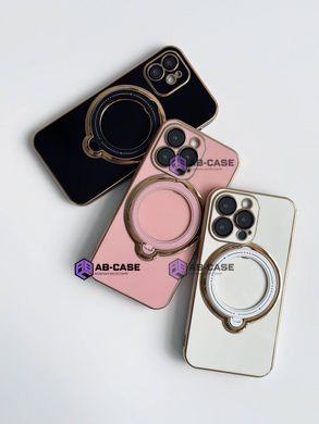 Чехол для iPhone 12 Pro Max Holder Glitter Shining Сase with MagSafe с подставкой и защитными линзами на камеру Black