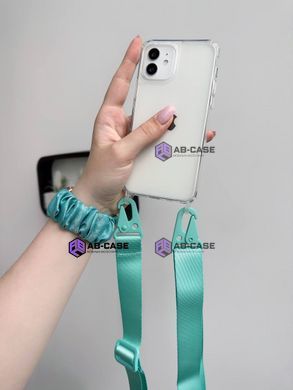 Прозрачный чехол для iPhone 13 c ремешком Crossbody Spearmint