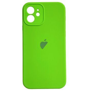 Чехол Silicone Case FULL CAMERA (square side) (iPhone 11) (Lime Green)
