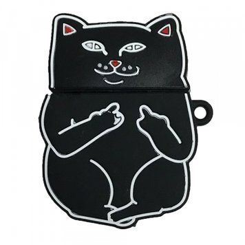 3D Чехол "Cat Black" для наушников AirPods 1/2