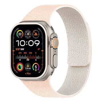Ремешок для Apple Watch 38/40/41/[42mm S11/10] : Pebbled Magnetic Band &ndash; Milk+Rock White