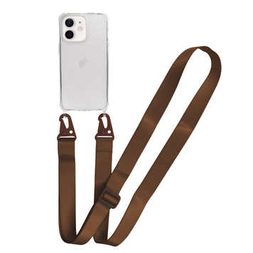 Чохол для iPhone 13 mini : з ремінцем прозорий Crossbody &ndash; Brown
