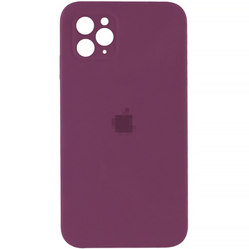 Чохол Silicone Case FULL CAMERA (square side) (на iPhone 11 pro) (Plum)