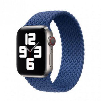 Монобраслет на Apple Watch Braided Solo Loop (Blue, 42mm, 44mm, 45mm, 46mm, 49mm Xs- 130mm)