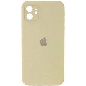Чехол Silicone Case FULL CAMERA (square side) (для iPhone 11) (Mellow Yellow)