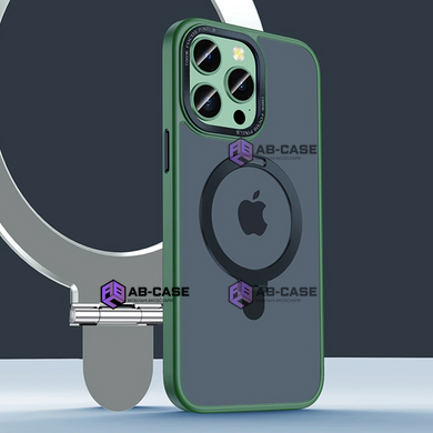 Чохол Matt Guard Magsafe на iPhone 14 з підставкою Dark Green