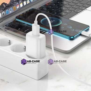 Зарядний пристрій 2,4A (1 USB) Hoco C134A Solid з кабелем USB - Type-C (White)