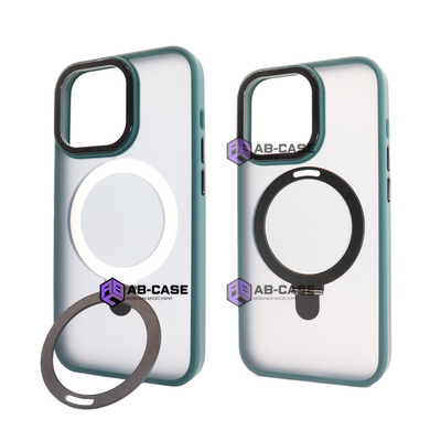 Чохол Matt Guard Magsafe на iPhone 14 з підставкою Dark Green