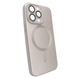Чехол матовый Silicone with MagSafe для iPhone 14 Pro Max c защитными линзами на камеру Pink Sand