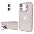 Чохол для iPhone 12 Logo Case PU Leather з лінзами та підставкою Stand Camera - Pink Sand