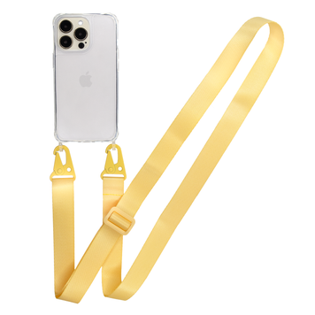 Прозорий чохол для iPhone 15 Pro Max з ремінцем Clear Crossbody Yellow
