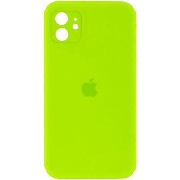 Чехол Silicone Case FULL CAMERA (square side) (для iPhone 11) (Party Green)
