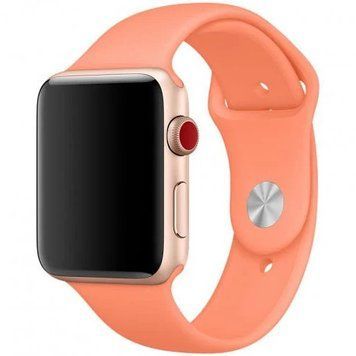 Силиконовый ремешок для Apple Watch (42mm, 44mm, 45mm, 46mm, 49mm №42 Peach)