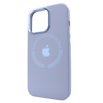 Чехол для iPhone 11 Silicone case with MagSafe Metal Camera Lavender Gray
