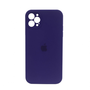 Чохол Silicone Case FULL CAMERA (square side) (на iPhone 12 pro) (Ultraviolet)