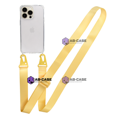Прозорий чохол для iPhone 15 Pro Max з ремінцем Clear Crossbody Yellow