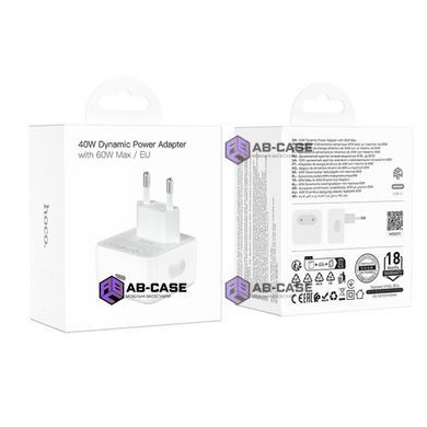 Зарядное устройство 40W (1 Type-C) Hoco C161A Speed PD (White)
