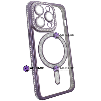 Чехол для iPhone 15 Pro Diamond Shining Case with MagSafe с защитными линзамы на камеру, Deep Purple