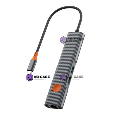 Переходник Type-C на (USB&times;3 + SD/TF) WiWU Cyber HB005 &mdash; Grey