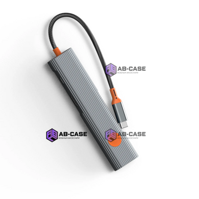 Переходник Type-C на (USB&times;3 + SD/TF) WiWU Cyber HB005 &mdash; Grey