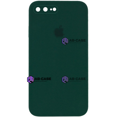 Чехол Silicone Case FULL CAMERA (square side) (для iPhone 7/8 PLUS) (Forest Green)