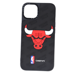 Чехол силиконовый CaseTify Chicago Bulls для iPhone 12|12 Pro Black