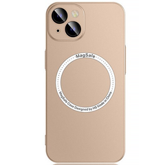 Чехол матовый PC Hard with Magsafe для iPhone 14 c защитой камеры Gold