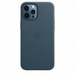 Кожаный чехол Leather Case with MagSafe Blue Lake для iPhone 12 Pro Max