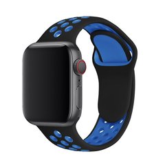 Ремінець силіконовий Nike Sport Band на Apple Watch 42|44|45|49mm Black-Blue