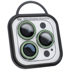 Защитные линзы для камеры iPhone 14 Pro Metal Diamonds Lens блестящие Dark Green