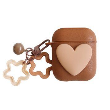 Чeхол Soft Heart для AirPods 1/2 - Brown