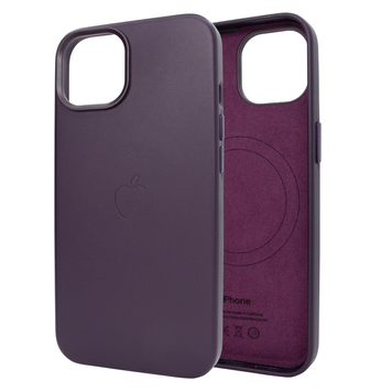 Чохол для iPhone 13 Pro Max Leather Case PU with Magsafe Dark Cherry