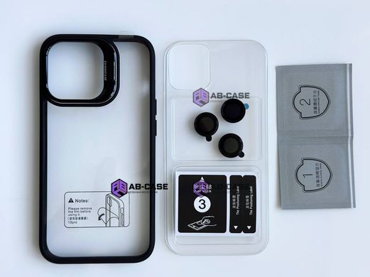Чехол для iPhone 12 Pro Guard Stand Camera Lens с линзами и подставкой Black