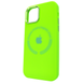 Чохол для iPhone 14 Silicone case with MagSafe Metal Camera Neon Green