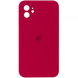 Чехол Silicone Case FULL CAMERA (square side) (для iPhone 12) (Rose Red)