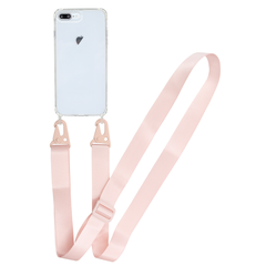 Прозрачный чехол для iPhone 7 Plus | 8 Plus c ремешком Crossbody Pink Sand