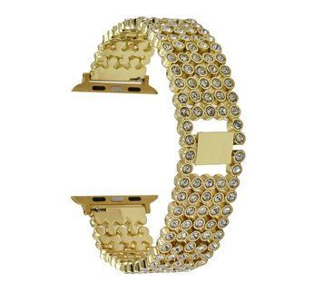 Стальний ремінець браслет Crystal Band для Apple Watch (38mm, 40mm, 41mm, [42mm Series 10/11] - Gold)