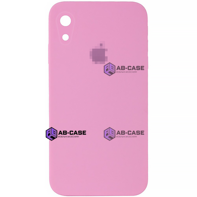 Чохол Silicone Case FULL CAMERA (square side) (на iPhone Xr) (Light Pink)