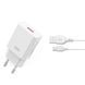 Зарядное устройство 18W (1 USB) XO L127 QC3.0 с кабелем USB - Type-C (White) 1