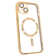 Чехол для iPhone 15 Shining with MagSafe с защитными линзами на камеру Gold