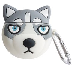 3D Чехол "Husky dog (gray)" для наушников AirPods 1/2