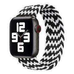 Монобраслет на Apple Watch Braided Solo Loop (Rainbow Black - White, 42mm, 44mm, 45mm, 49mm S)