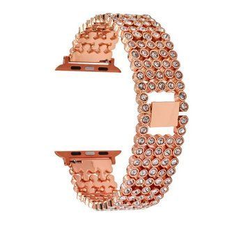 Стальний ремінець браслет Crystal Band для Apple Watch (38mm, 40mm, 41mm, [42mm Series 10/11] - Rose Gold)