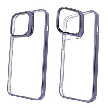 Чохол Stent для iPhone 14 Pro Max прозорий з підставкою Deep Purple